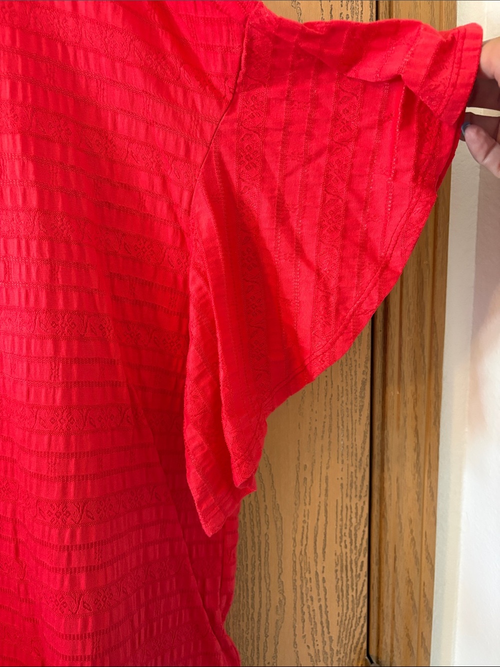 Ruby Rd. Coral Textured Ruffle Sleeve Tunic - Picture 3 of 5